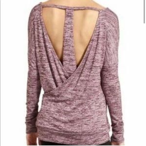 Athleta Soft Pose Layered Crossed Open Back Top